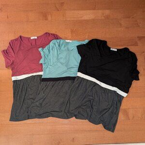 Lot of 3 Bearsland Women’s Nursing Top Short Sleeve - Large